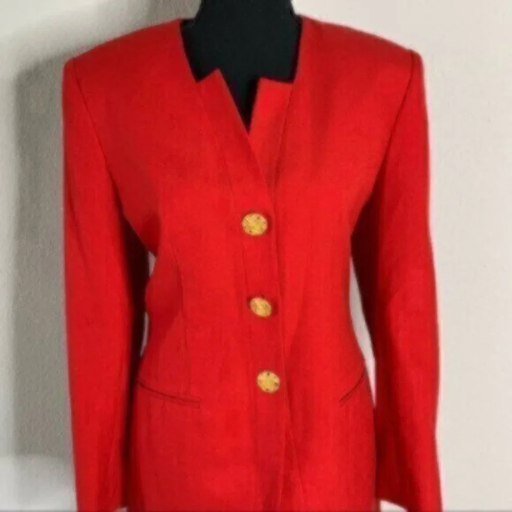 Stirling Cooper Red Vintage Two Piece Skirt Suit Set